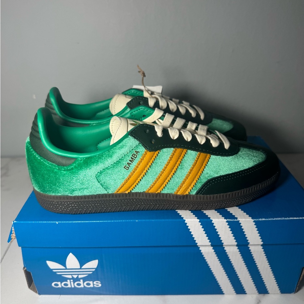 Adidas Samba OG Green/Gold Velvet